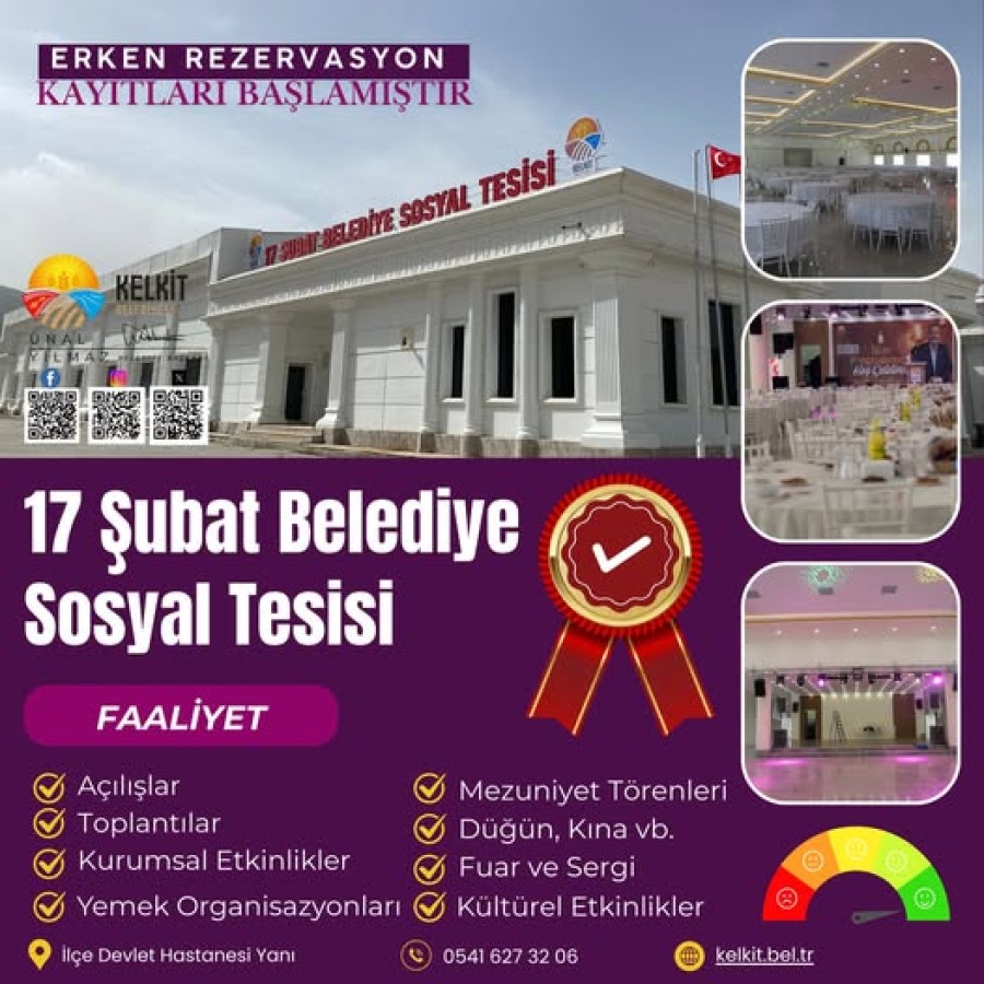 17 Şubat Belediye Sosyal Tesisi'nde Erken Rezervasyon Dönemi Başladı!